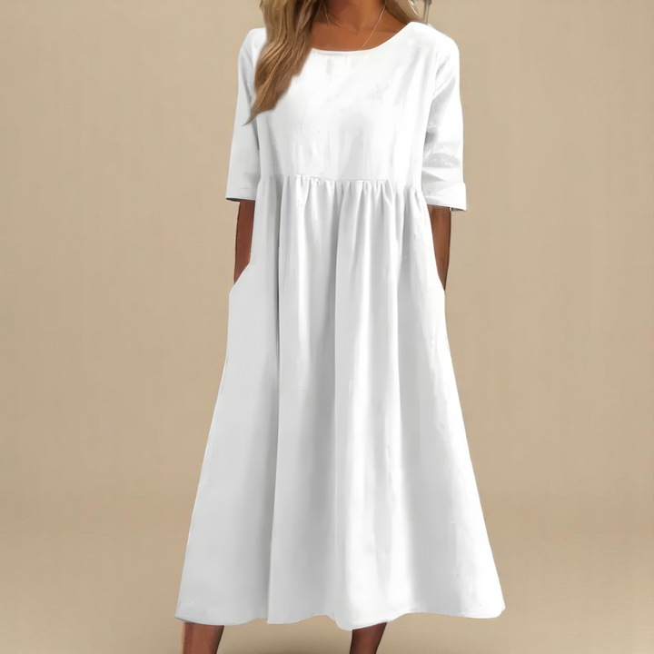 A-Line Dress with Discreet Pockets and Soft Fabric – Comfortable Everyday Women's Dress 6