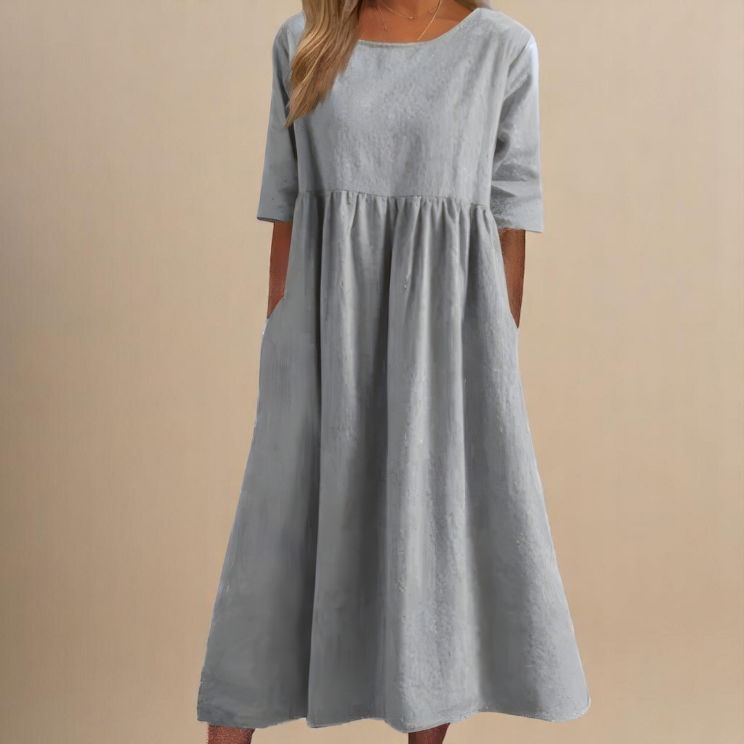 A-Line Dress with Discreet Pockets and Soft Fabric – Comfortable Everyday Women's Dress 7
