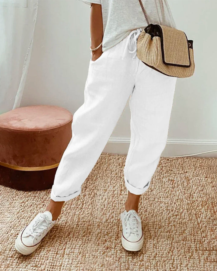 Breathable High-Waist Pants with Flowing Silhouette and Smooth Finish – Lightweight Fabric for Comfort and Versatility 4