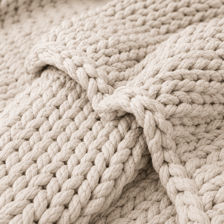 Chunky Knit Throw Blanket for Sofa and Bed – Soft Neutral Yarn – Ideal Home Decor Accessory 2