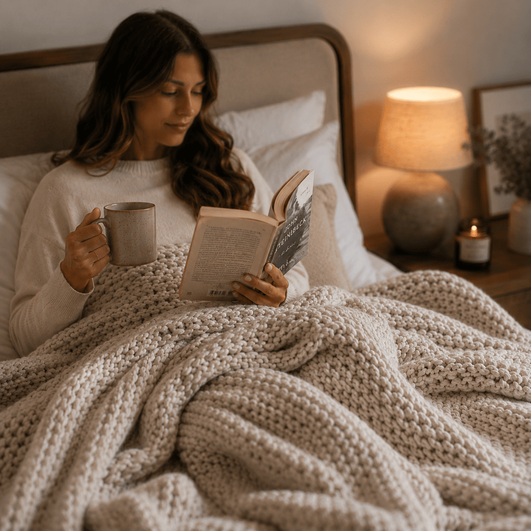 Chunky Knit Throw Blanket for Sofa and Bed – Soft Neutral Yarn – Ideal Home Decor Accessory 3