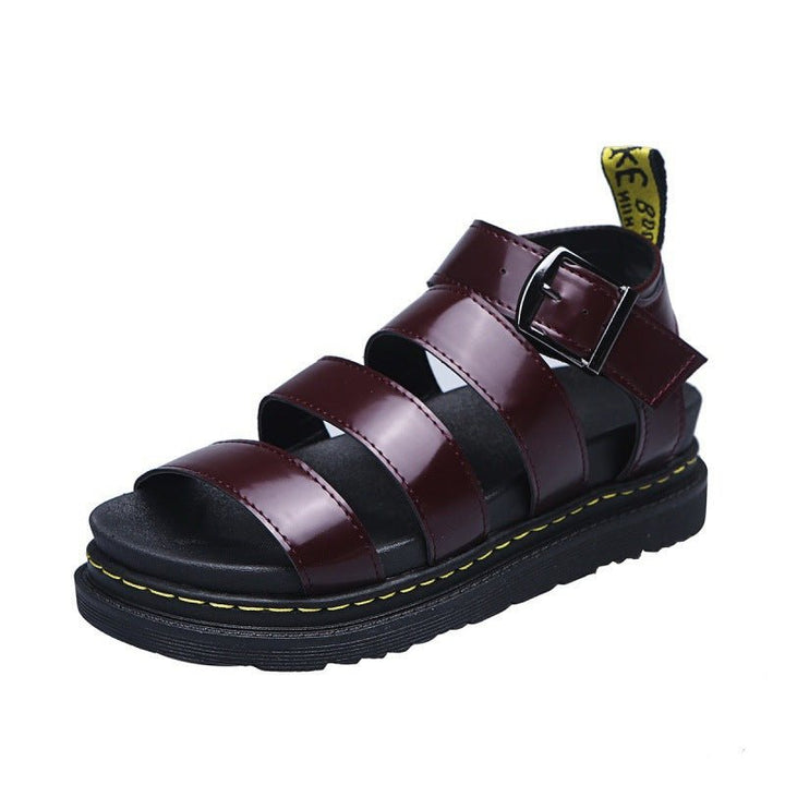 Chunky Platform Sandals for Women with Adjustable Ankle Buckle – Black Lightweight Three-Strap Design 2