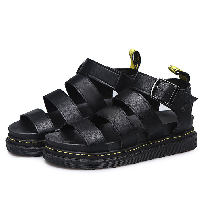 Chunky Platform Sandals for Women with Adjustable Ankle Buckle – Black Lightweight Three-Strap Design 5
