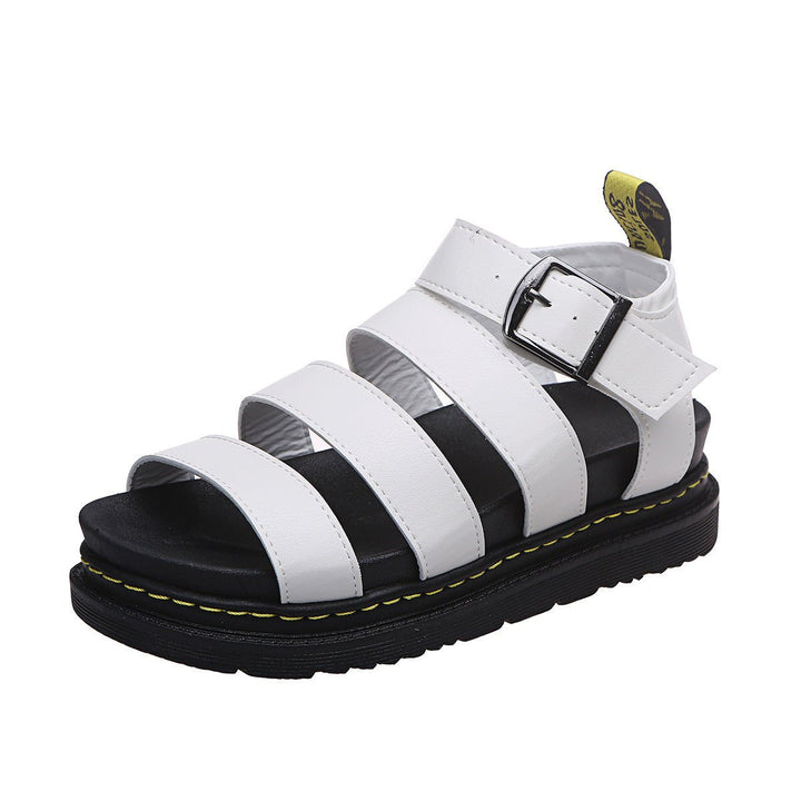 Chunky Platform Sandals for Women with Adjustable Ankle Buckle – Black Lightweight Three-Strap Design 6