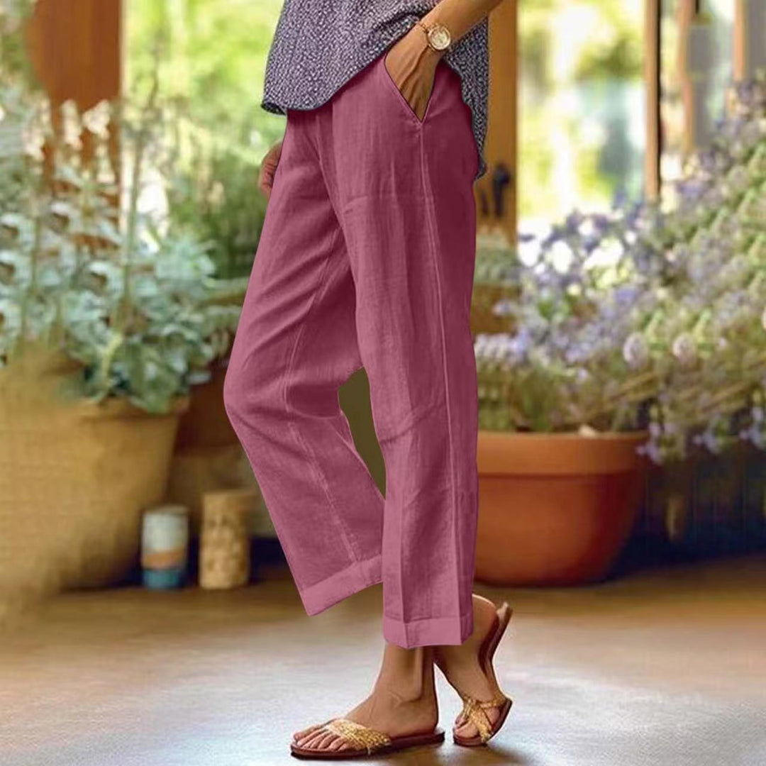 Coastal Breeze Trousers with Relaxed Fit and Pockets – Lightweight Everyday Wear Trousers 4