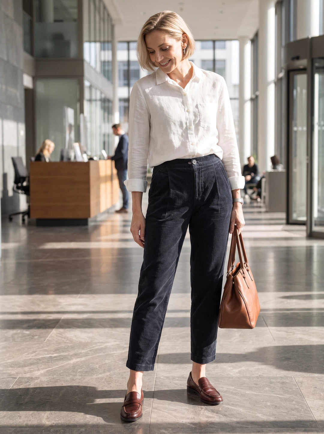Cotton tapered pants in charcoal black with an elastic waist, designed for a tailored fit for men. 1