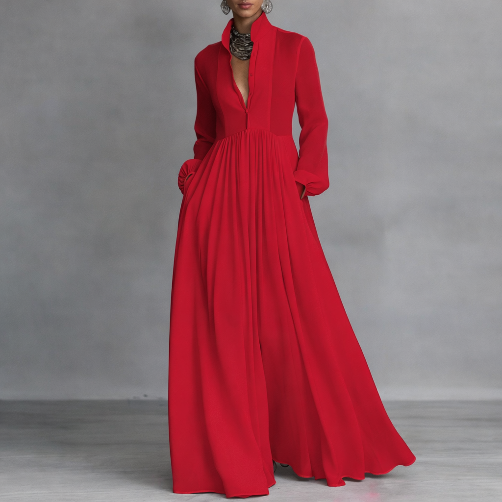 Elegant Maxi Dress with Flattering Silhouette – Lightweight Long Sleeve White Dress for Casual and Special Occasions 3