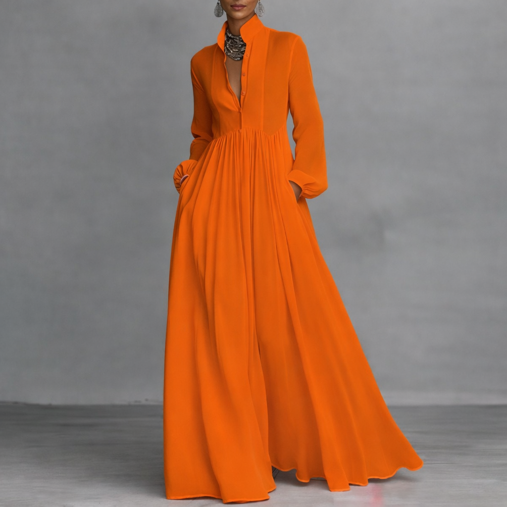 Elegant Maxi Dress with Flattering Silhouette – Lightweight Long Sleeve White Dress for Casual and Special Occasions 5