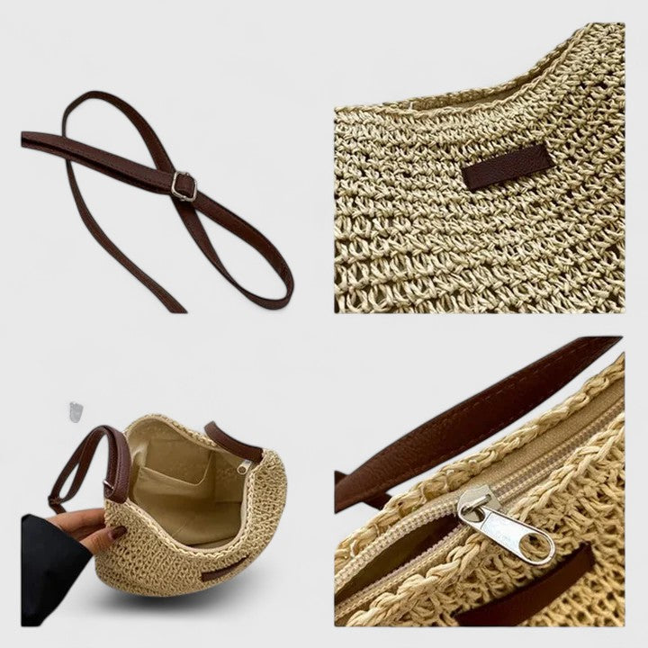 Elegant slouchy bag featuring an adjustable strap and secure zipper, perfect for everyday use with a versatile and stylish design. 5