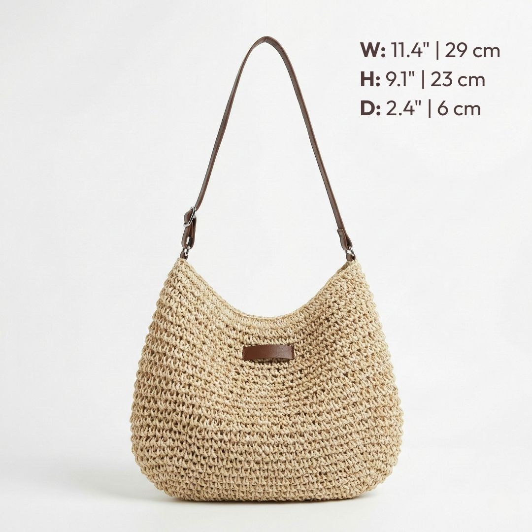 Elegant slouchy bag featuring an adjustable strap and secure zipper, perfect for everyday use with a versatile and stylish design. 6