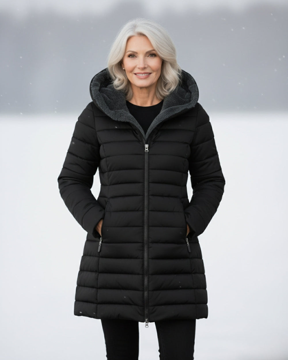 Fleece Lined Puffer Coat with Water-Resistant Shell – Women's Winter Jacket in A-Line Silhouette 1