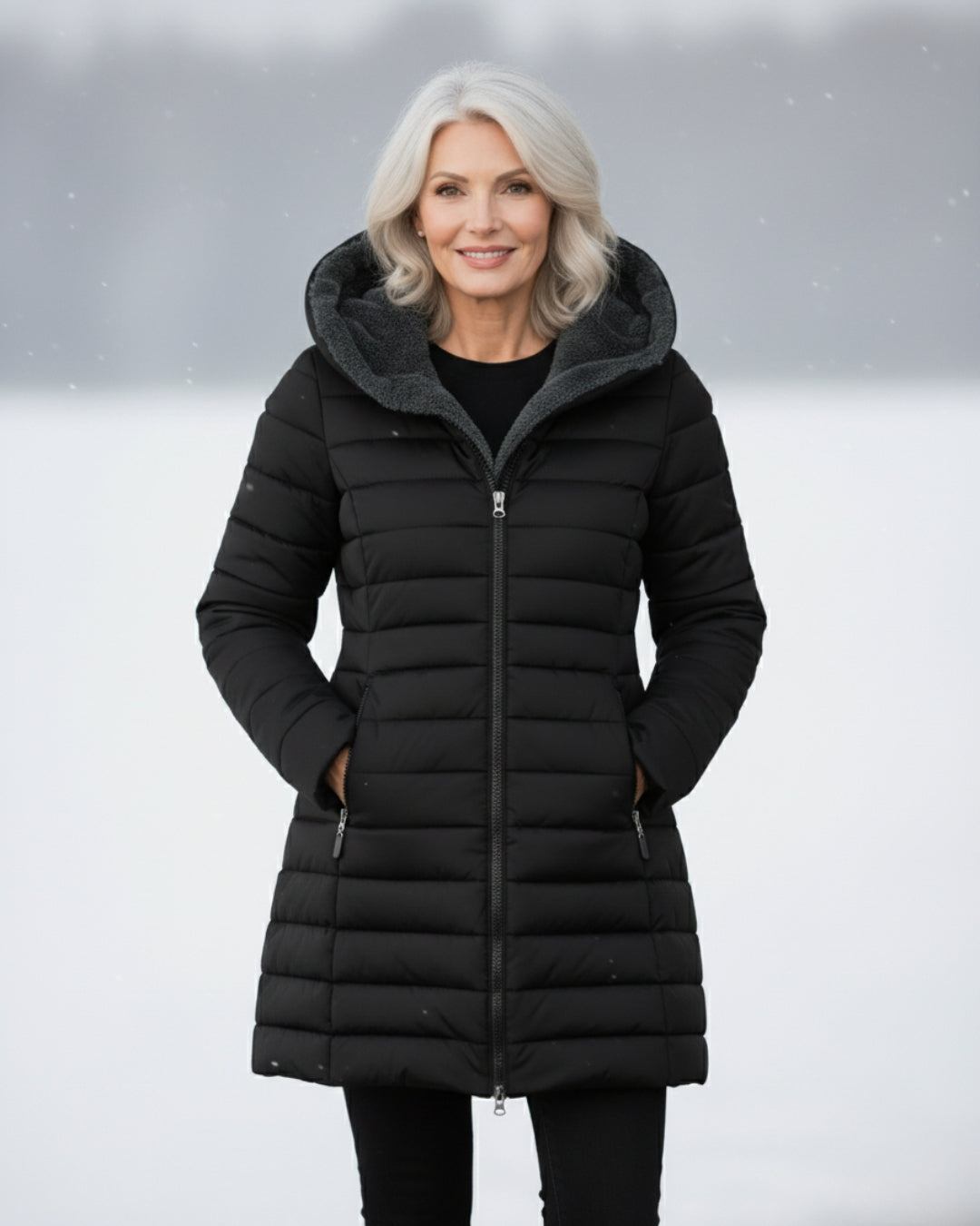 Fleece Lined Puffer Coat with Water-Resistant Shell – Women's Winter Jacket in A-Line Silhouette 1