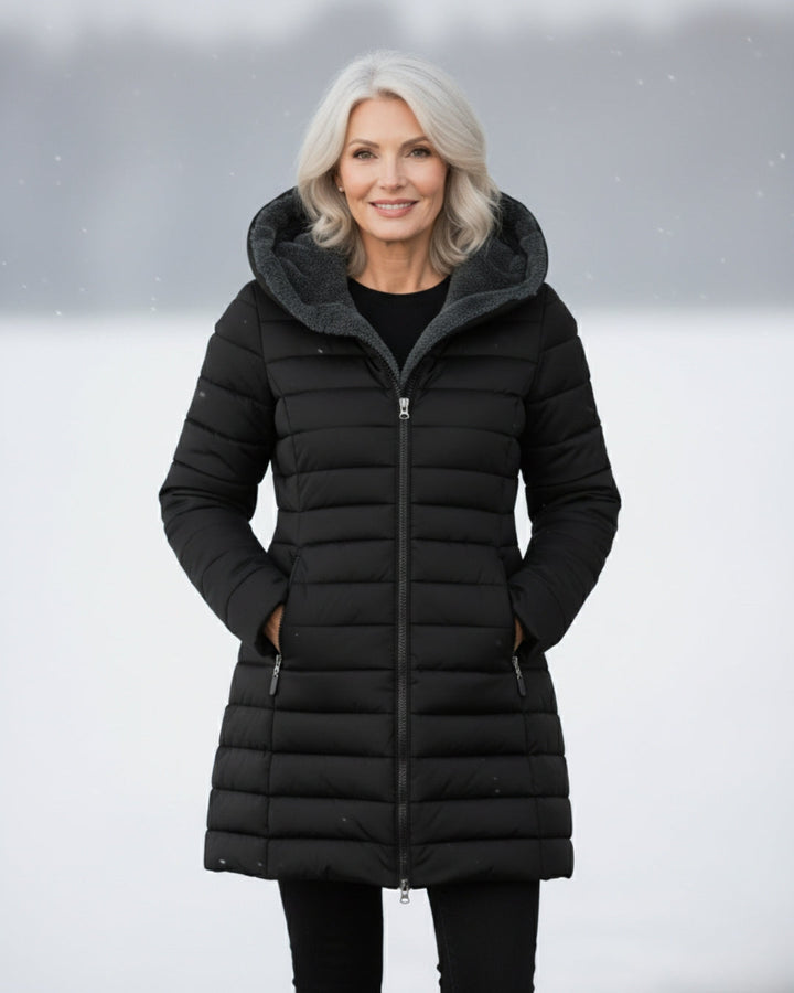 Fleece Lined Puffer Coat with Water-Resistant Shell – Women's Winter Jacket in A-Line Silhouette 1