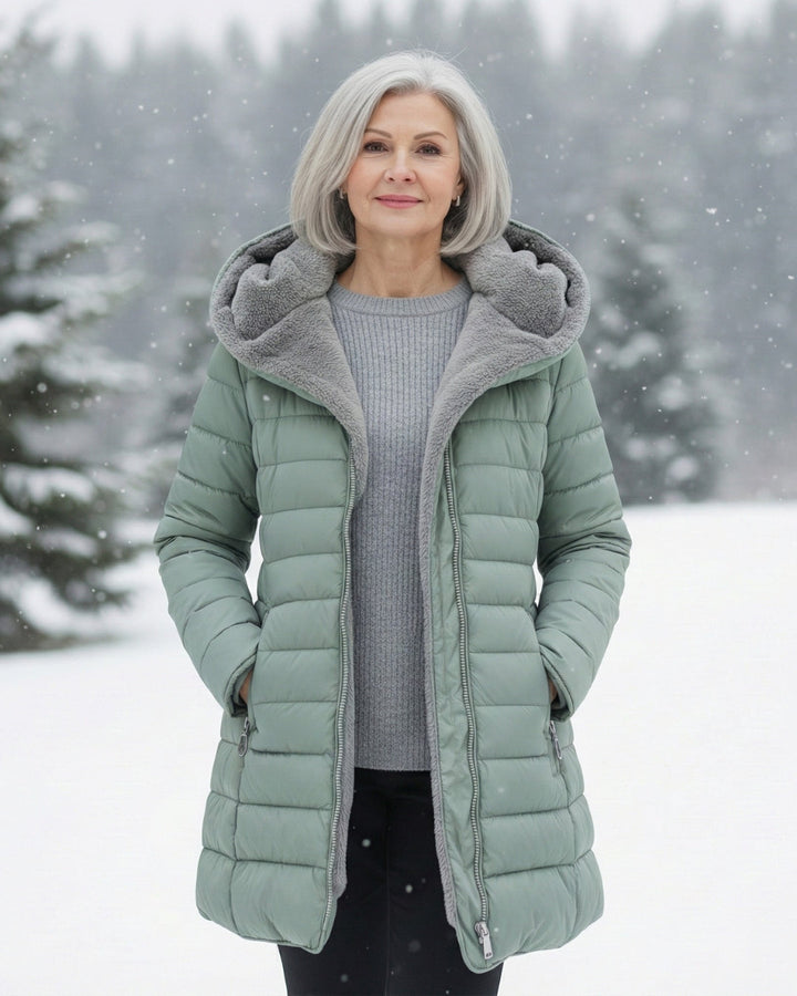 Fleece Lined Puffer Coat with Water-Resistant Shell – Women's Winter Jacket in A-Line Silhouette 2