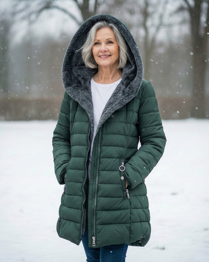 Fleece Lined Puffer Coat with Water-Resistant Shell – Women's Winter Jacket in A-Line Silhouette 3