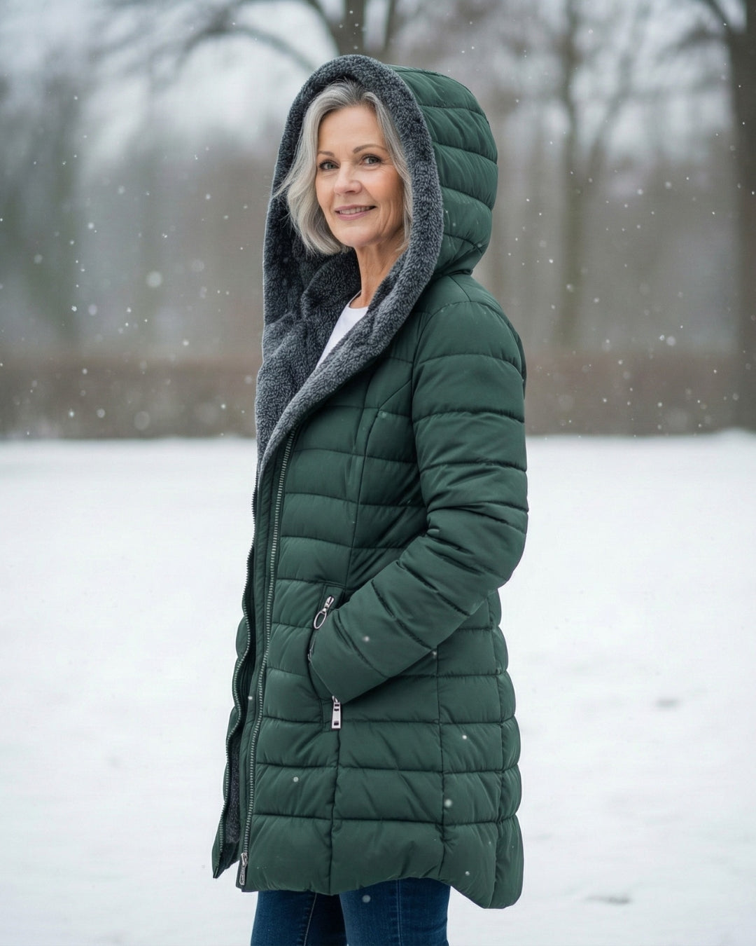 Fleece Lined Puffer Coat with Water-Resistant Shell – Women's Winter Jacket in A-Line Silhouette 4