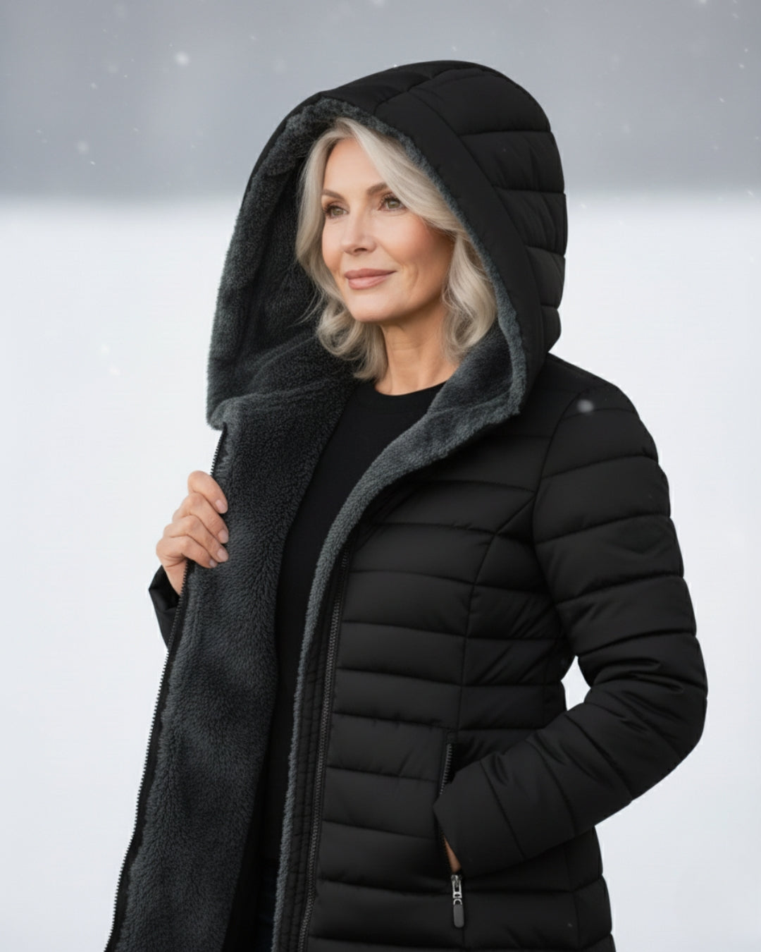 Fleece Lined Puffer Coat with Water-Resistant Shell – Women's Winter Jacket in A-Line Silhouette 7