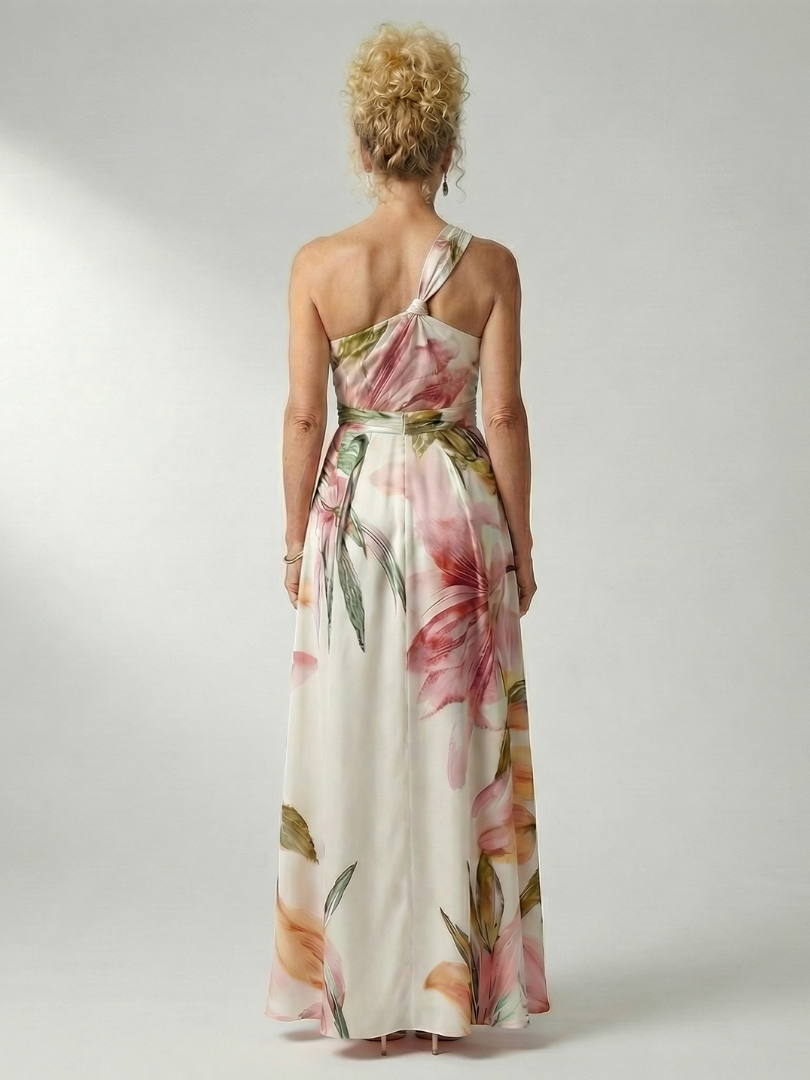 Floral Maxi Dress with Sleeveless Halter Neckline – Lightweight Summer Dress for Wedding Guests 1