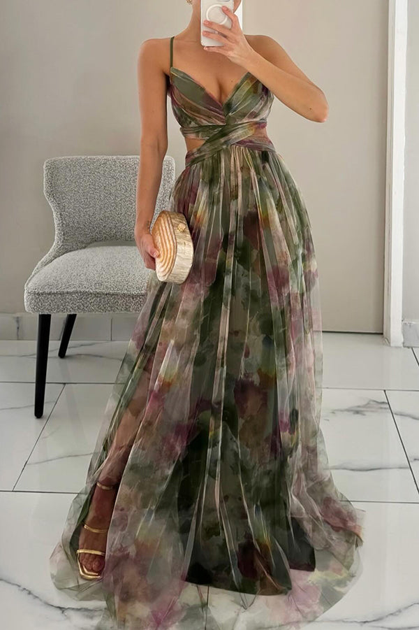 Floral print maxi dress for women, featuring a lightweight design, flowing silhouette, and vibrant summer colors, perfect for warm weather outings. 8