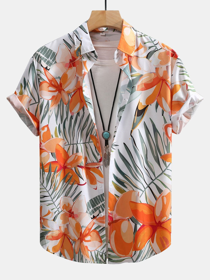Floral print shirt and swim shorts set in a comfortable regular fit, made from 100% polyester and nylon for a stylish summer look. 6