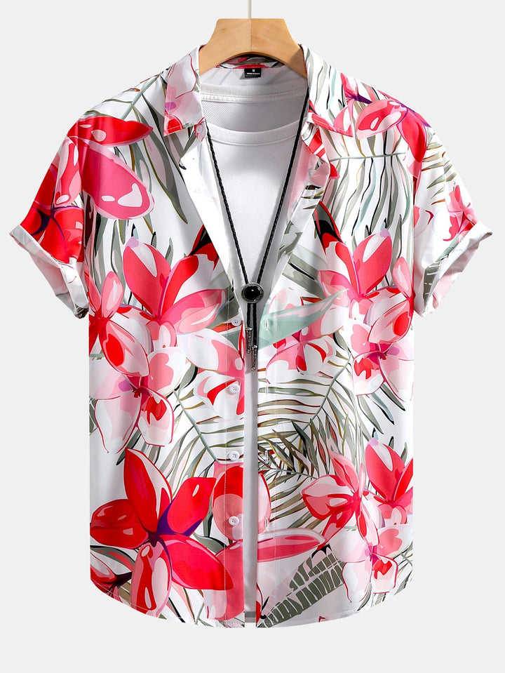 Floral print shirt and swim shorts set in a comfortable regular fit, made from 100% polyester and nylon for a stylish summer look. 8