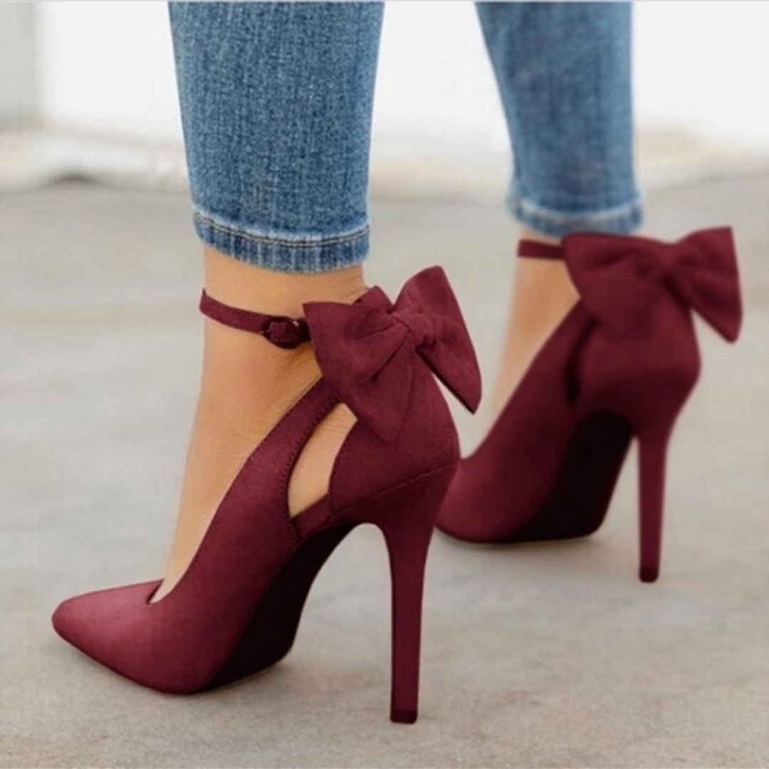 Knotted Court Shoes Women with Cushioned Insole – Elegant Synthetic Leather Design for Versatile Wear 0