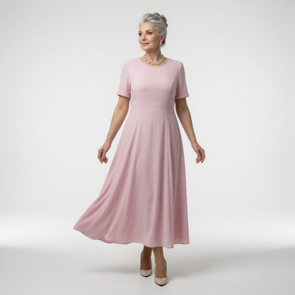 Long Formal Dress with Floral Appliqués and Embellished Sleeves – Elegant Flared Evening Gown for Weddings and Special Occasions 1