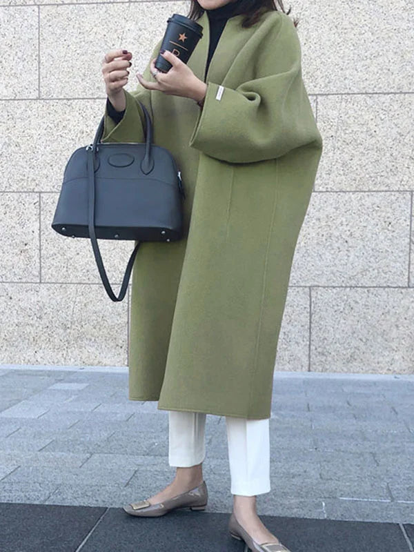 Long Wool Coat for Women with Relaxed Fit – Minimalist Design for Autumn/Winter 11