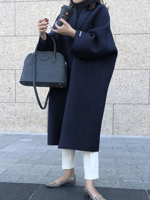 Long Wool Coat for Women with Relaxed Fit – Minimalist Design for Autumn/Winter 12