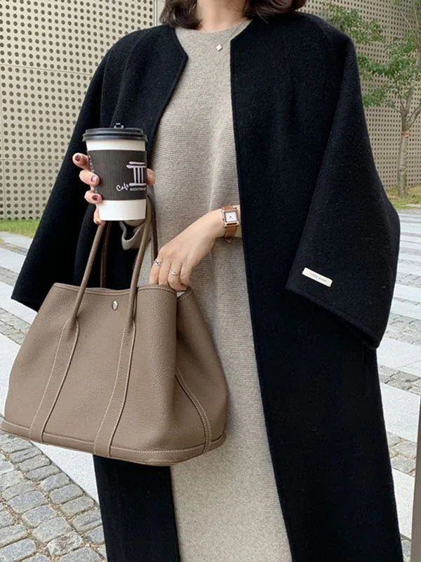 Long Wool Coat for Women with Relaxed Fit – Minimalist Design for Autumn/Winter 7