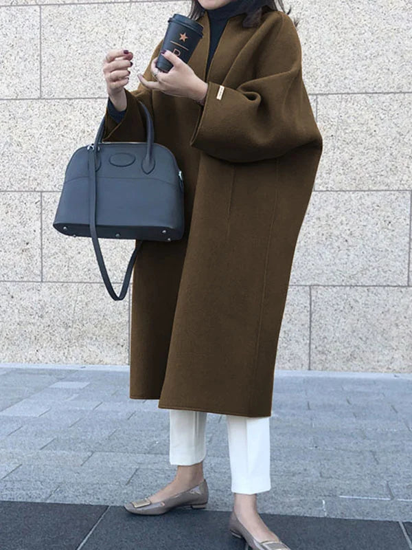 Long Wool Coat for Women with Relaxed Fit – Minimalist Design for Autumn/Winter 8