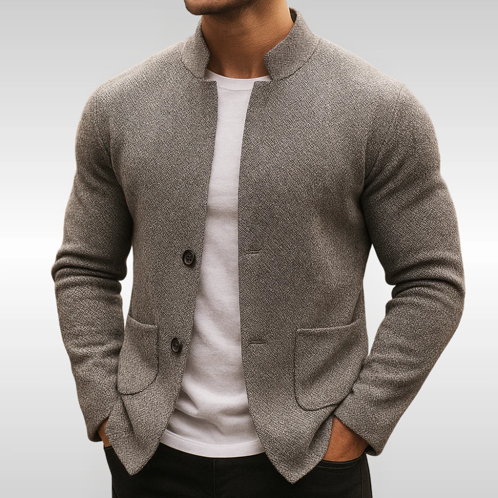 Men's Cardigan with Textured Knit Fabric – Lightweight Versatile Layering Piece for Casual and Smart-Casual Wear 0