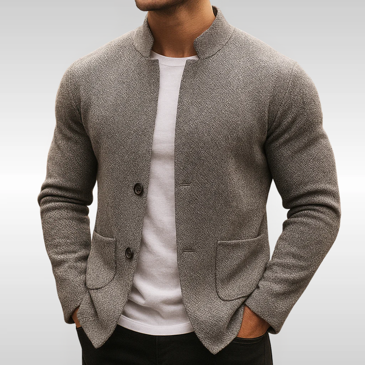 Men's Cardigan with Textured Knit Fabric – Lightweight Versatile Layering Piece for Casual and Smart-Casual Wear 0