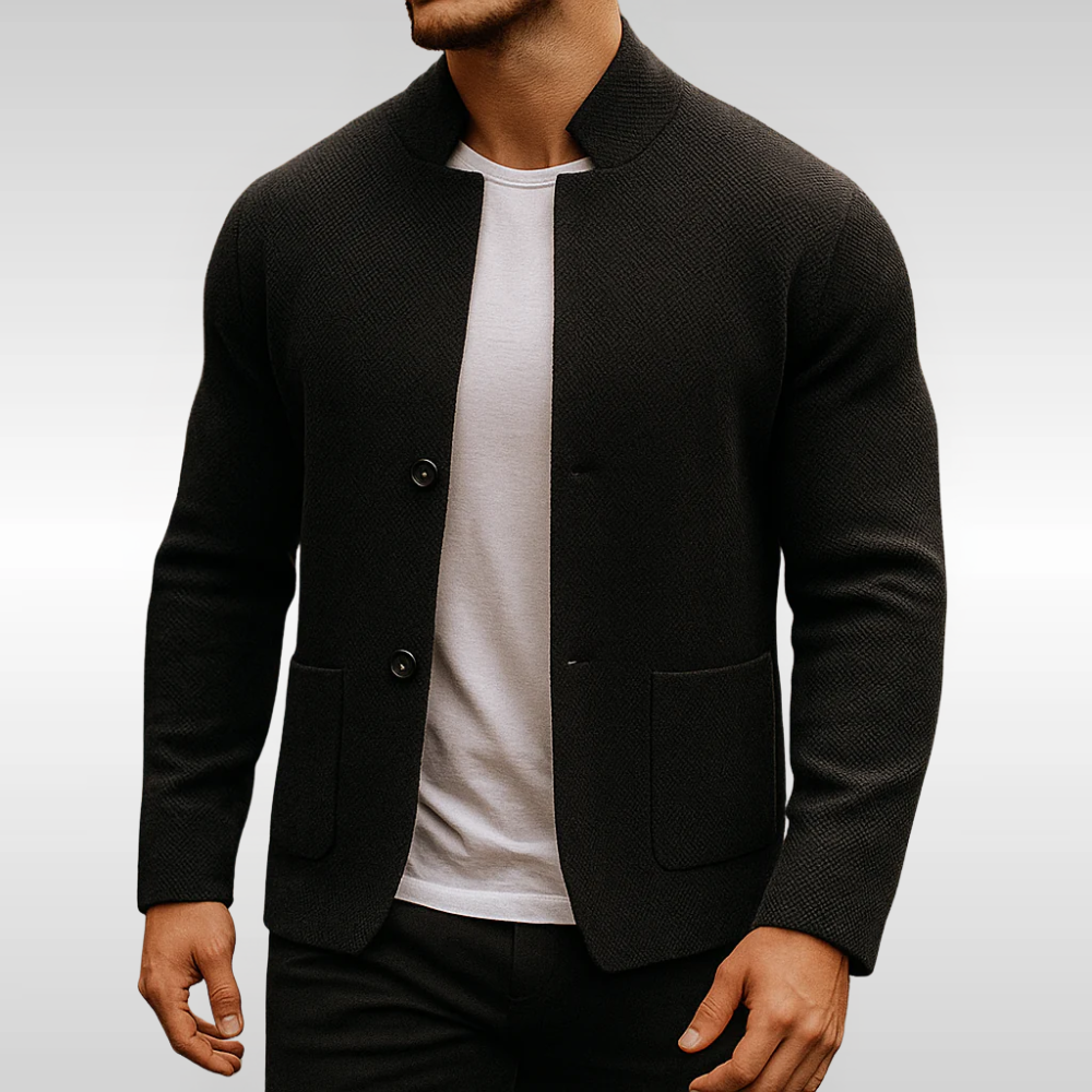 Men's Cardigan with Textured Knit Fabric – Lightweight Versatile Layering Piece for Casual and Smart-Casual Wear 3