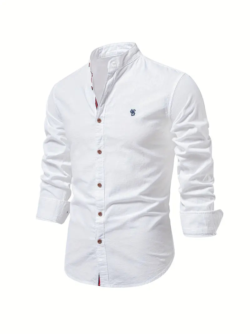 Men's casual button-up shirt for spring featuring a relaxed fit and lightweight design, perfect for versatile styling in warm weather. 0