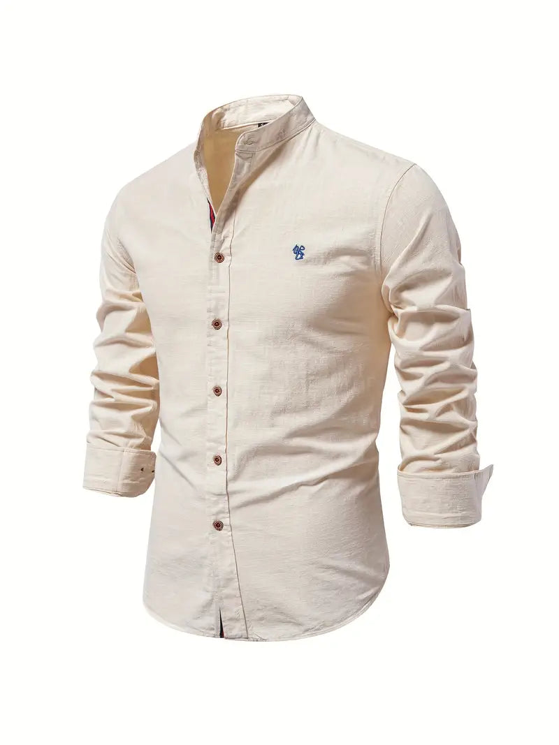Men's casual button-up shirt for spring featuring a relaxed fit and lightweight design, perfect for versatile styling in warm weather. 4