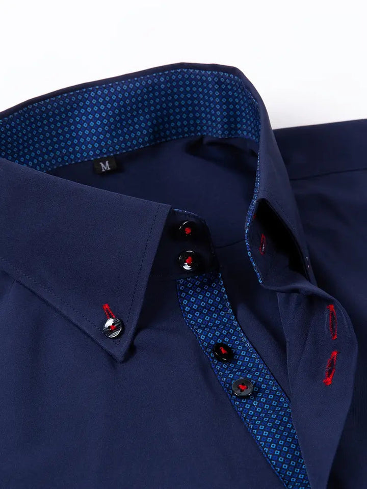 Men's dress shirt featuring a stylish double-breasted design and elegant floral cuffs, made from a breathable polyester blend for comfort, perfect for formal occasions 8