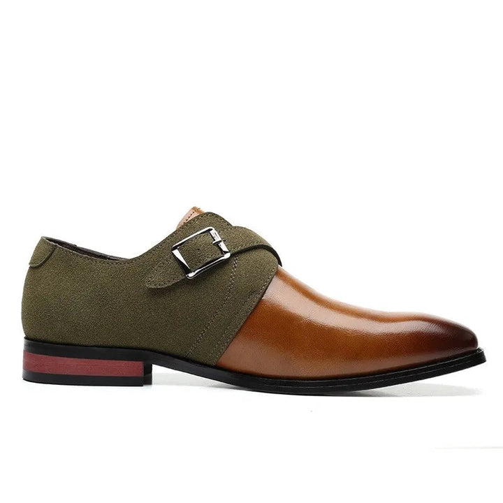 Men's dress shoes featuring luxurious black leather with stylish suede detailing, perfect for formal occasions and sophisticated outfits. 3