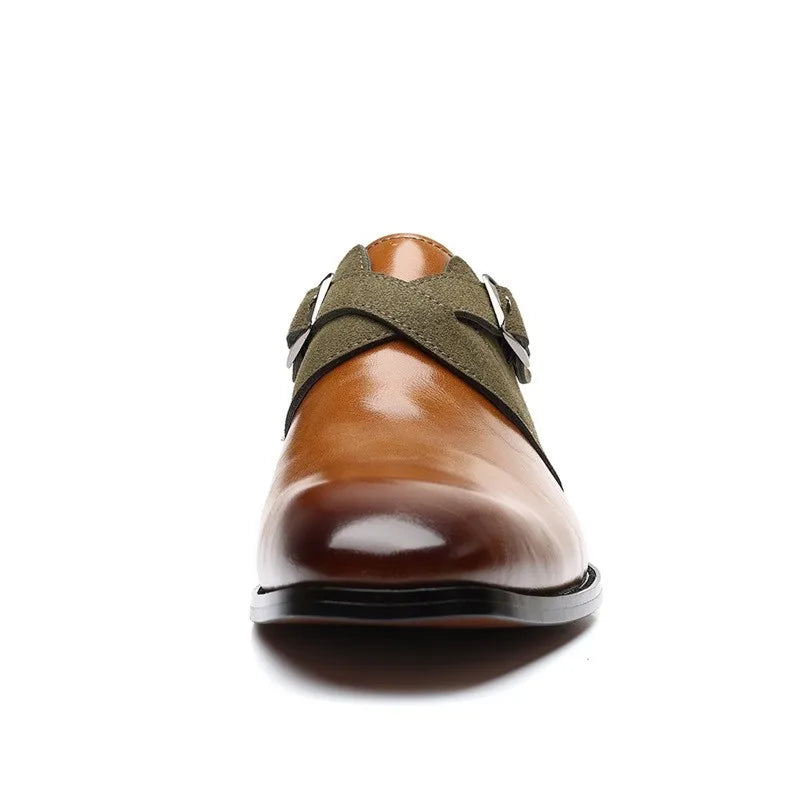 Men's dress shoes featuring luxurious black leather with stylish suede detailing, perfect for formal occasions and sophisticated outfits. 5