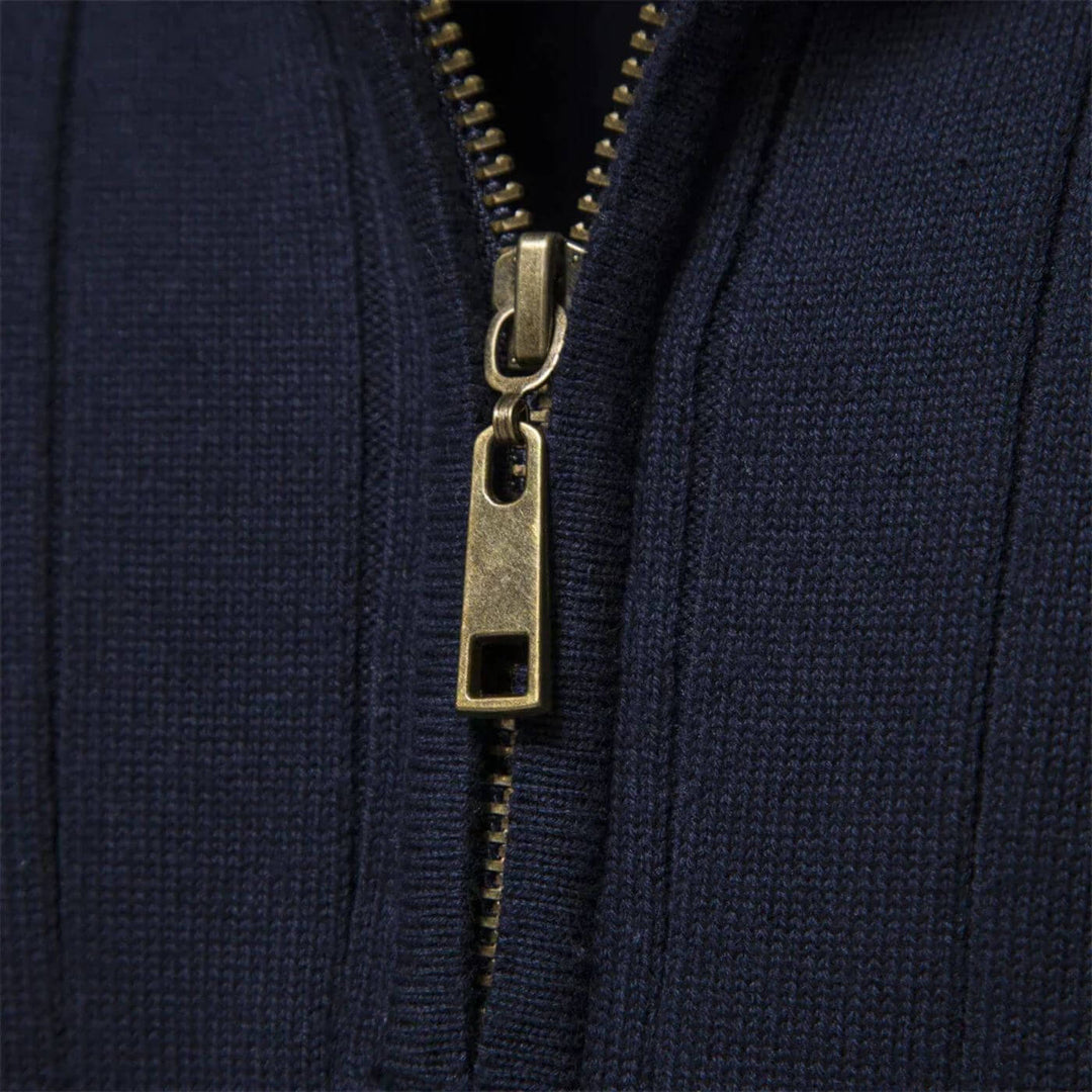 Men's Half-Zip Sweater in Cotton-Polyester Blend for Everyday Wear – Lightweight and Soft Blue Sweater 2