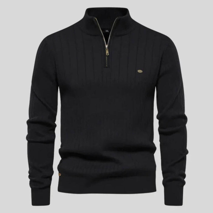 Men's Half-Zip Sweater in Cotton-Polyester Blend for Everyday Wear – Lightweight and Soft Blue Sweater 6