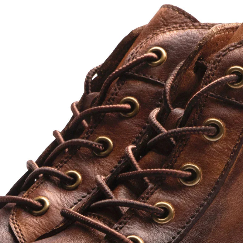 Men's high-top boots featuring a sturdy sole, crafted from genuine leather, available in black and brown options, perfect for urban outdoor adventures. 5