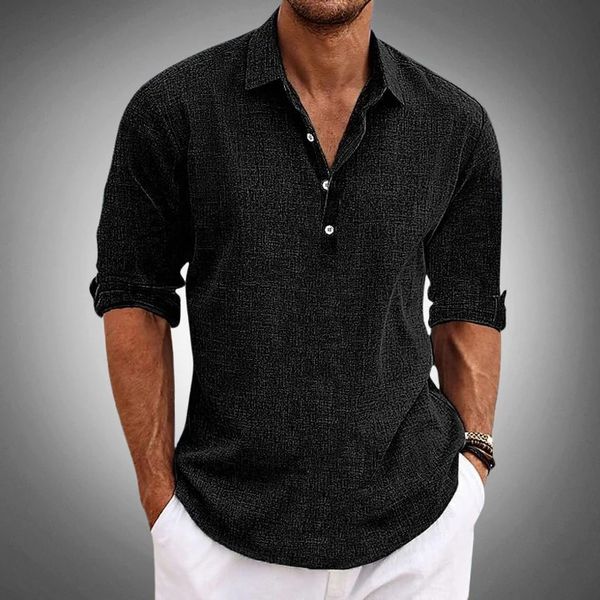 Men's long sleeve polo shirt in classic fit, perfect for effortless autumn style, showcasing a comfortable and versatile design ideal for casual and semi-formal occasions 2