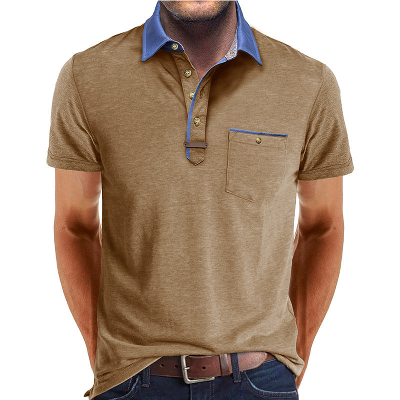 Men's lightweight polyester polo shirt featuring a classic collar and a convenient chest pocket, perfect for casual wear. 11