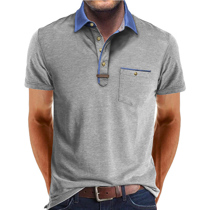 Men's lightweight polyester polo shirt featuring a classic collar and a convenient chest pocket, perfect for casual wear. 12