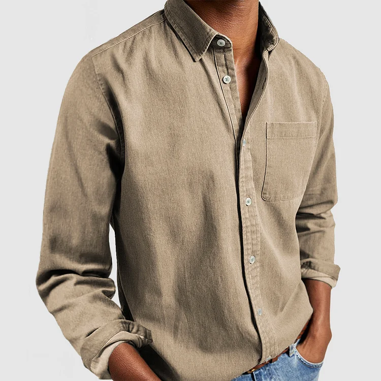 Men's shirt featuring breathable fabric, designed for smart-casual wear with a timeless aesthetic and easy care properties. 1