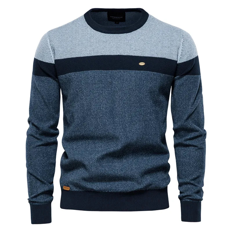 Men's Sweater in Soft-Knit Fabric for Comfortable Warmth – Classic Elegant Design in Blue 0
