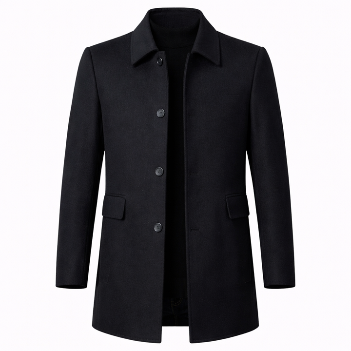 Men's Wool Overcoat with Tailored Fit – Classic Mid-Length Design for Formal and Smart Casual Wear 1