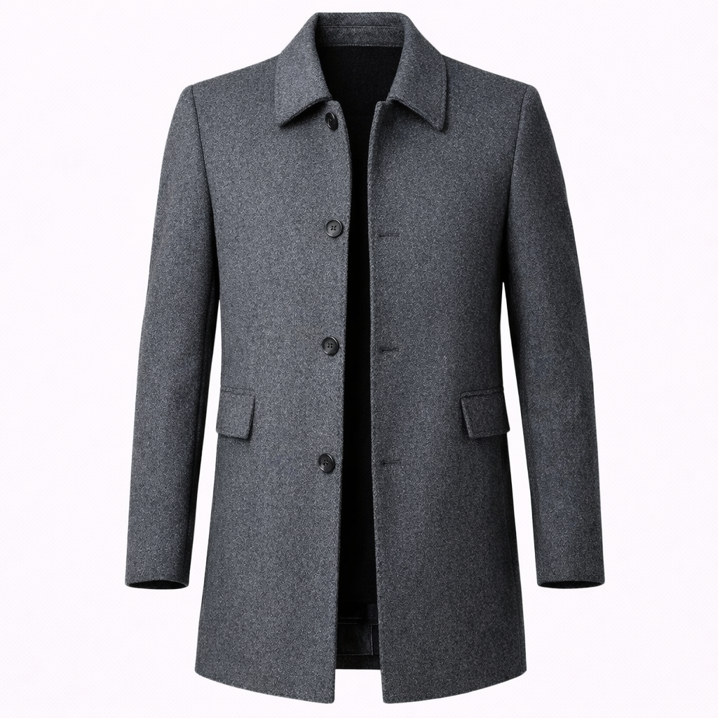 Men's Wool Overcoat with Tailored Fit – Classic Mid-Length Design for Formal and Smart Casual Wear 5