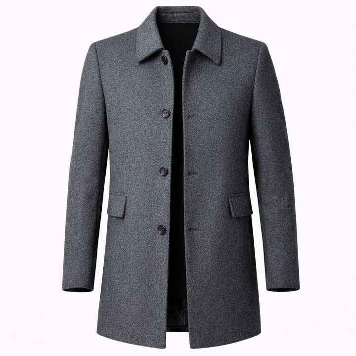 Men's Wool Overcoat with Tailored Fit – Classic Mid-Length Design for Formal and Smart Casual Wear 5